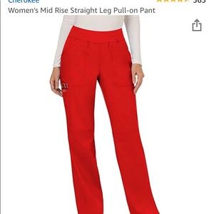 Red scrub pants